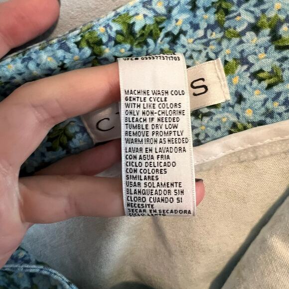 Chaus Pool Blue Floral A-Line Stretch Skirt Size 14 - Picture 5 of 8